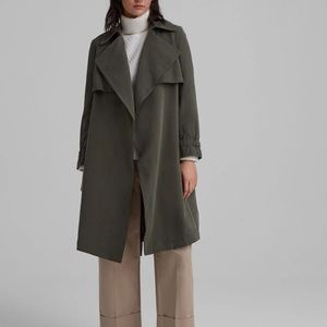 NWT Club Monaco Elima Trench Coat Olive XS